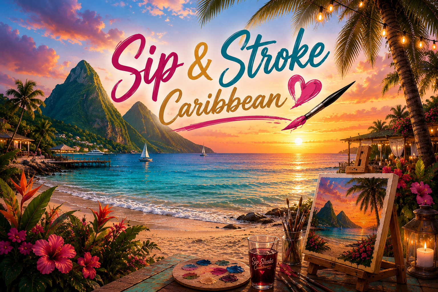 Sip & Stroke Caribbean logo